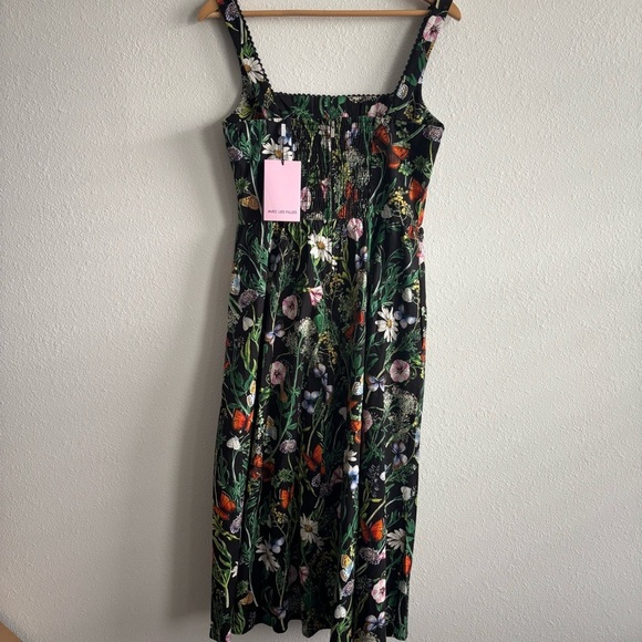 NWT Avec Les Filles Floral Botanical Butterfly Print Corset Fit & Flare Dress 6 - Picture 7 of 13